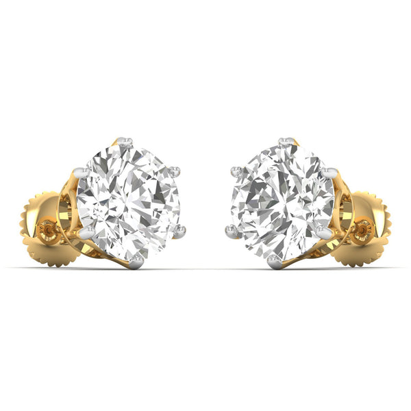 Delisara earrings in 18K yellow gold, round brilliant lab-grown diamond — Apekani Diamonds