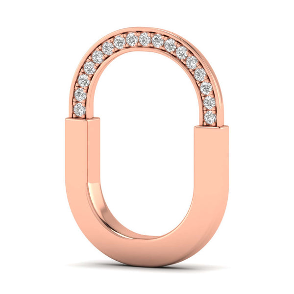 Dioris Lab Grown Diamond Pendant with Chain in 14K Rose Gold – view 2 | Apekani Diamonds