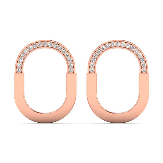 Dorexie earrings in 14K rose gold, round brilliant lab-grown diamond — Apekani Diamonds