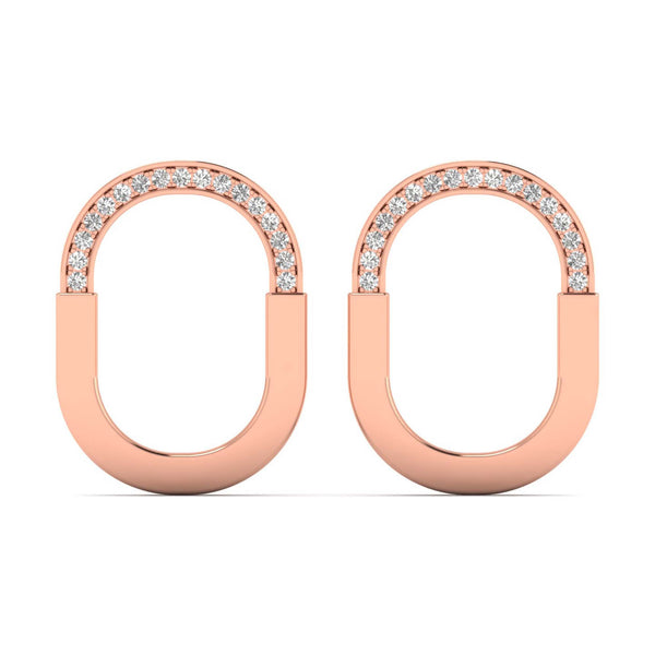 Dorexie earrings in 14K rose gold, round brilliant lab-grown diamond — Apekani Diamonds