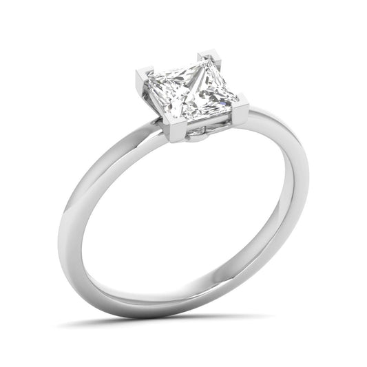 Dorezza ring in 14K white gold, princess-cut lab-grown diamond — Apekani Diamonds