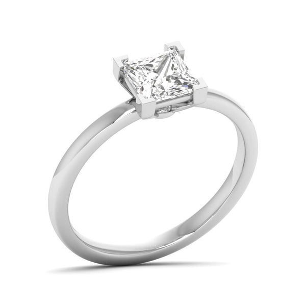 Dorezza ring in 14K white gold, princess-cut lab-grown diamond — Apekani Diamonds