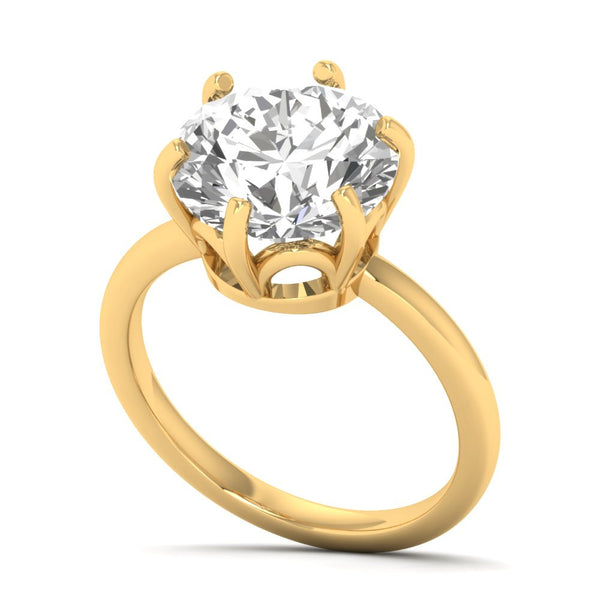 Dorienna ring in 18K yellow gold, round brilliant lab-grown diamond — Apekani Diamonds