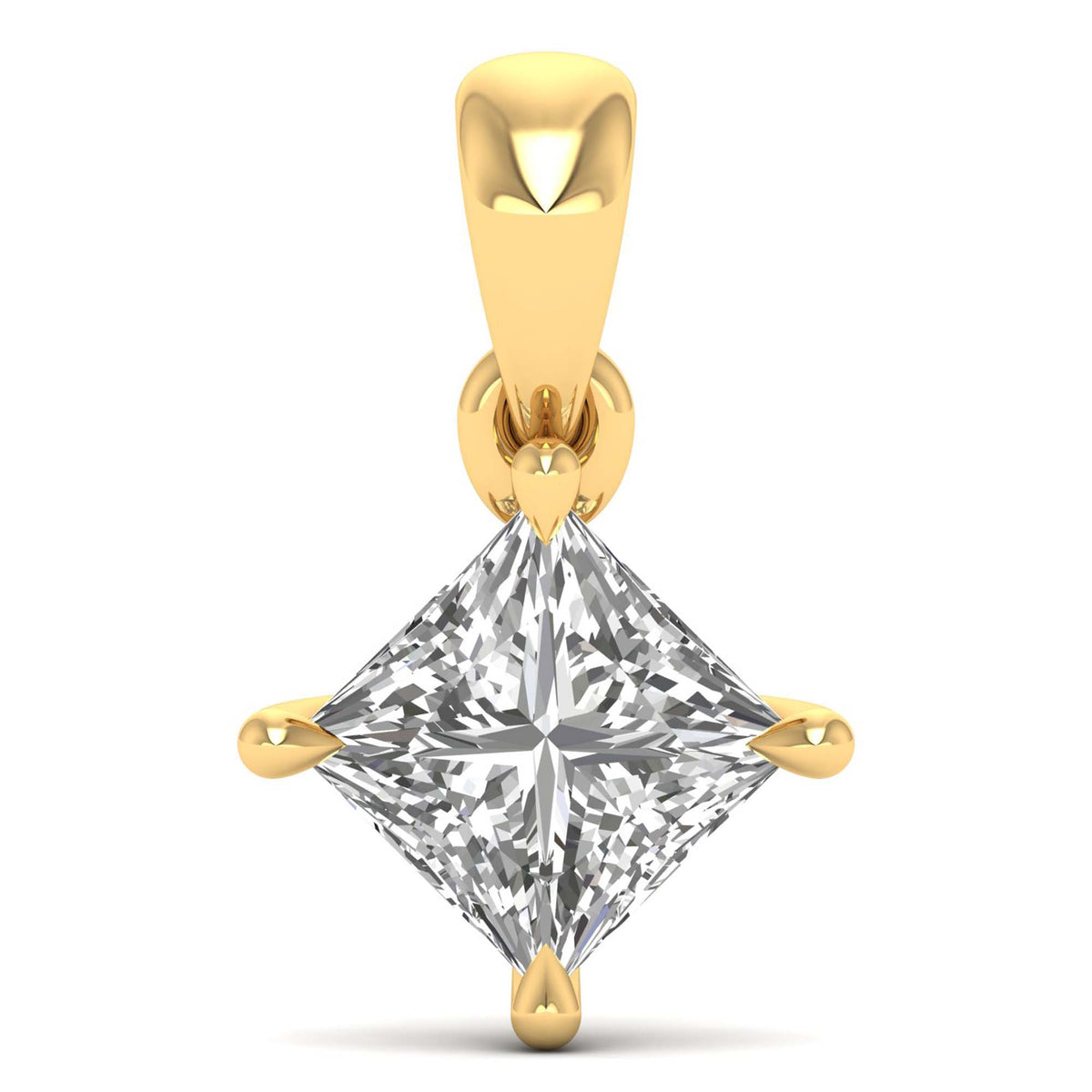 Elionis chain pendant in 14K white gold, princess-cut lab-grown diamond — Apekani Diamonds