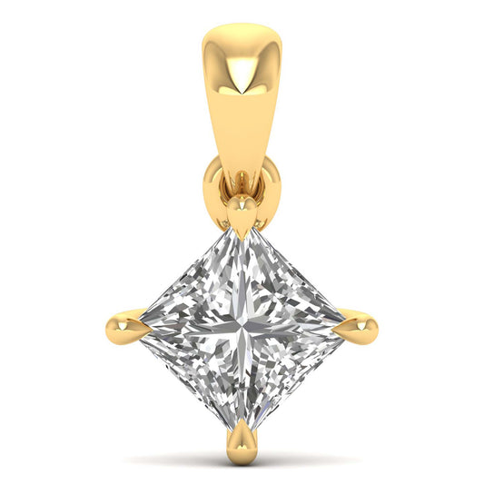 Elionis chain pendant in 14K white gold, princess-cut lab-grown diamond — Apekani Diamonds