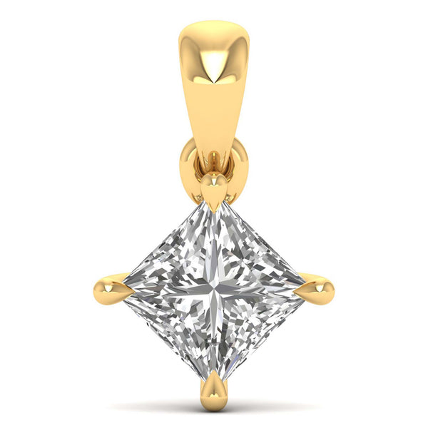 Elionis chain pendant in 14K white gold, princess-cut lab-grown diamond — Apekani Diamonds