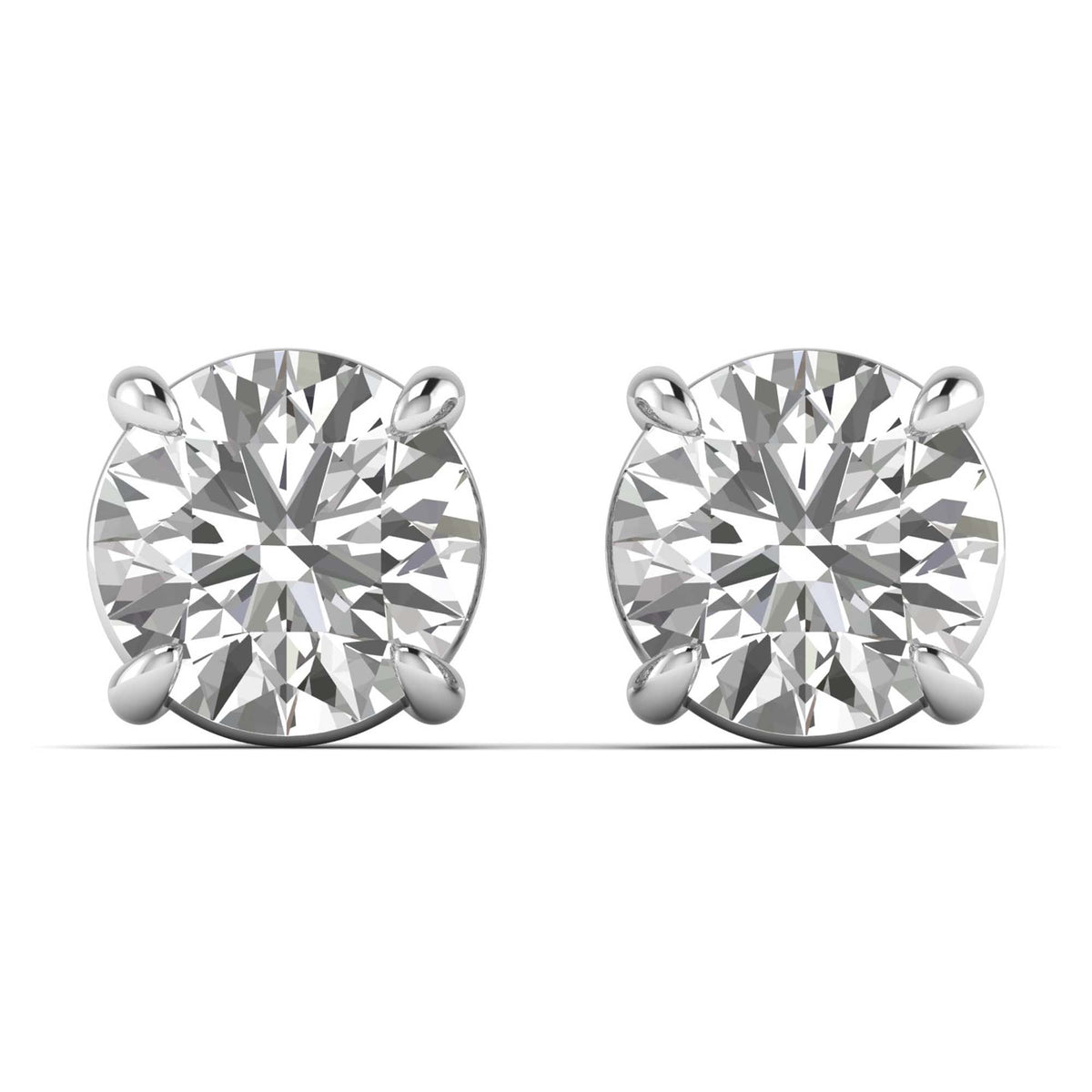 Ellovique earrings in 14K white gold, round brilliant lab-grown diamond — Apekani Diamonds