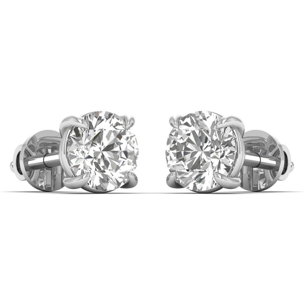 Ellovique Lab Grown Diamond Earrings in 14K White Gold – view 2 | Apekani Diamonds