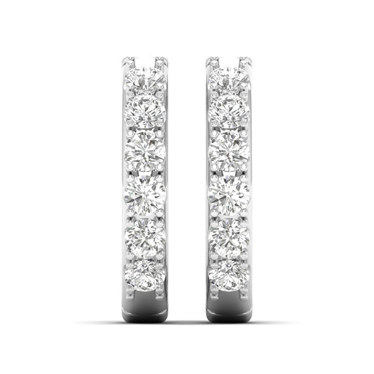 Eluna earrings in 14K white gold, round brilliant lab-grown diamond — Apekani Diamonds