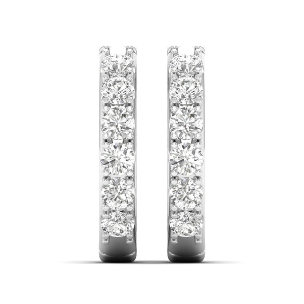 Eluna earrings in 14K white gold, round brilliant lab-grown diamond — Apekani Diamonds