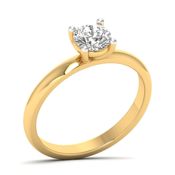 Elvena ring in 14K yellow gold, round brilliant lab-grown diamond — Apekani Diamonds