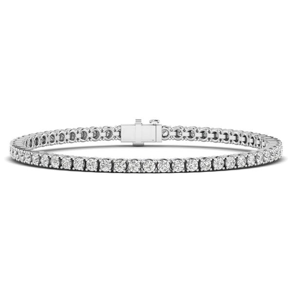 Evalisette bracelet in 18K white gold, round brilliant lab-grown diamond — Apekani Diamonds