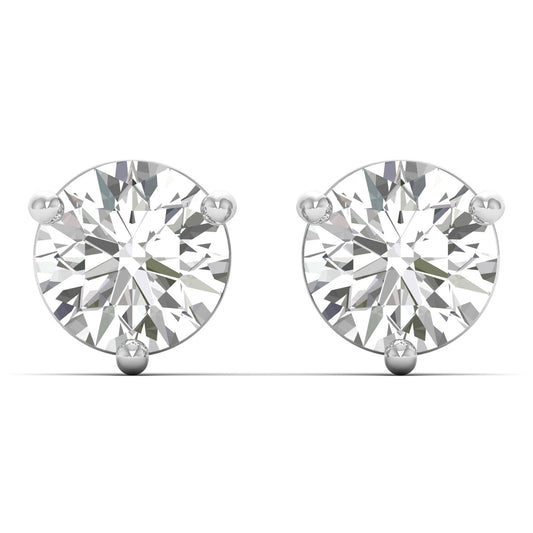 Evalisse earrings in 14K rose gold, round brilliant lab-grown diamond — Apekani Diamonds