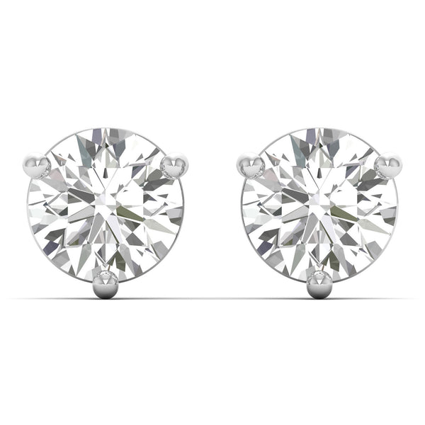 Evalisse earrings in 14K rose gold, round brilliant lab-grown diamond — Apekani Diamonds