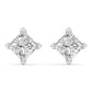 Evola earrings in 14K white gold, princess-cut lab-grown diamond — Apekani Diamonds