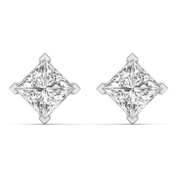 Faylora earrings in 14K yellow gold, princess-cut lab-grown diamond — Apekani Diamonds