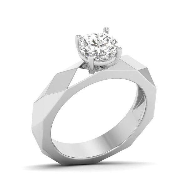 Fayora ring in 14K yellow gold, round brilliant lab-grown diamond — Apekani Diamonds
