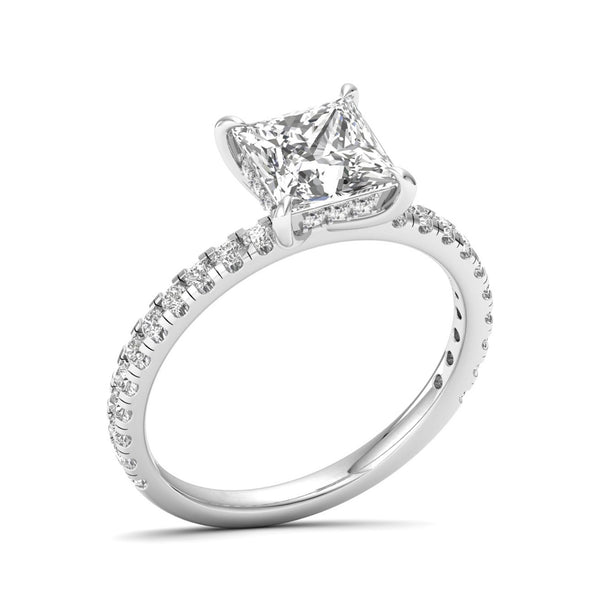 Florisia ring in 14K white gold, princess-cut lab-grown diamond — Apekani Diamonds