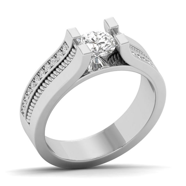 Galienne Round Brilliant Lab Grown Diamond Ring in 18K White Gold, IGI Certified | Apekani Diamonds