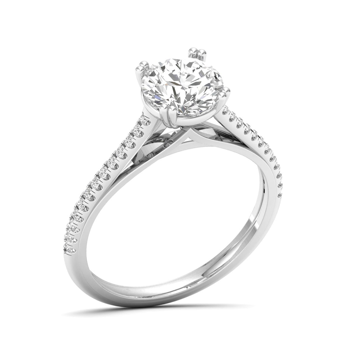 Galisse ring in 14K white gold, round brilliant lab-grown diamond — Apekani Diamonds