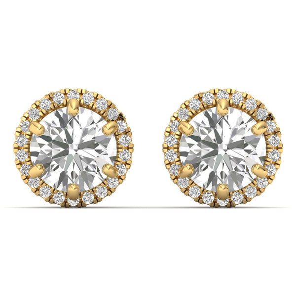 Gavora earrings in 14K yellow gold, round brilliant lab-grown diamond — Apekani Diamonds