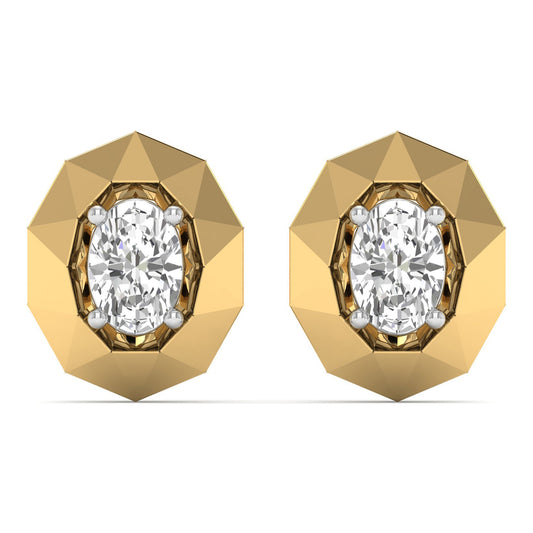 Glisora earrings in 14K yellow gold, oval lab-grown diamond — Apekani Diamonds