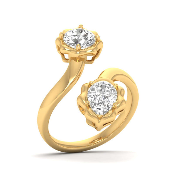 Glivora ring in 14K yellow gold, round brilliant lab-grown diamond — Apekani Diamonds