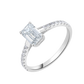 Ariselle ring in 14K white gold, emerald-cut lab-grown diamond — Apekani Diamonds