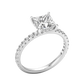 Florisia ring in 14K white gold, princess-cut lab-grown diamond — Apekani Diamonds