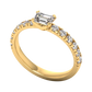 Belvessa ring in 18K yellow gold, emerald-cut lab-grown diamond — Apekani Diamonds
